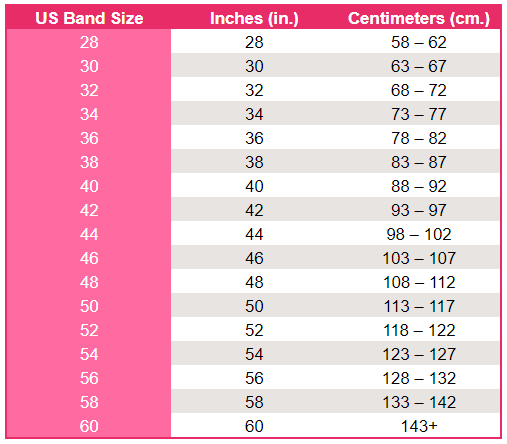 Sex Doll Bra Sizing Guide Table 1